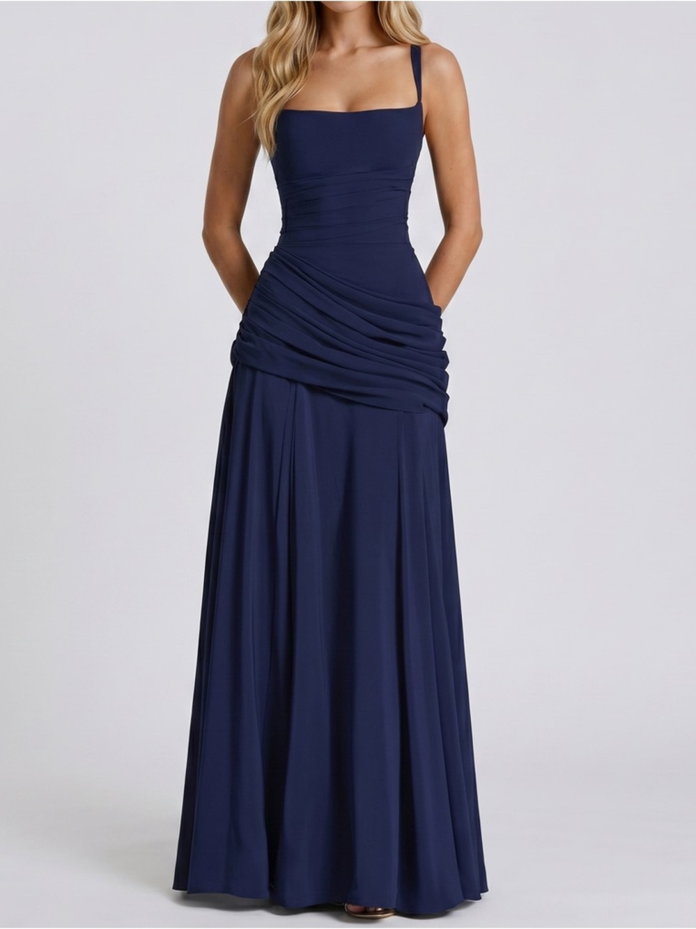 beautiful blue long LuLu bridesmaids formal dress brand new cute sleeveless top